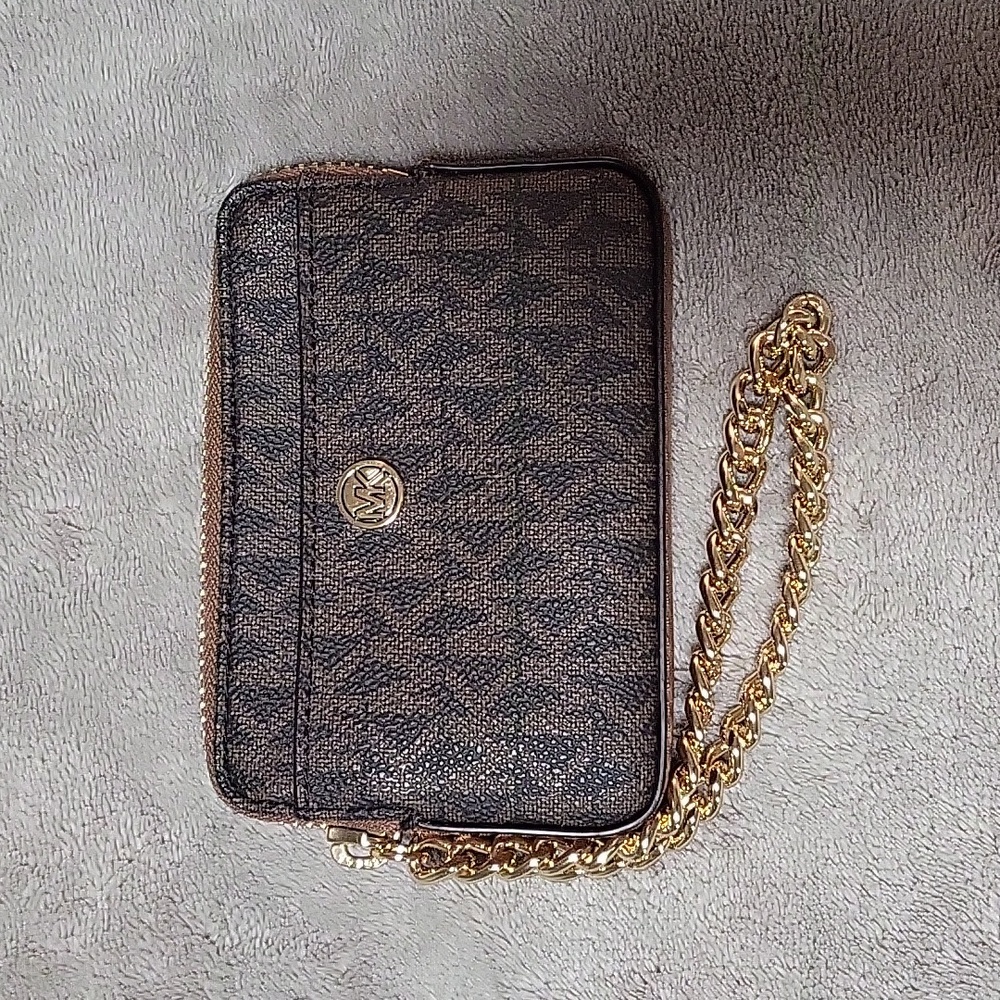 Michael Kors Black and Gold Wristlet